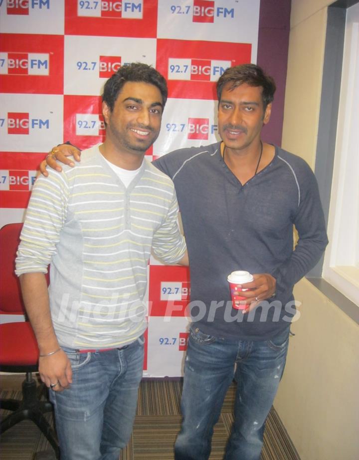 Ajay Devgan visited BIG 92.7 FM studios to promote movie 'Singham'