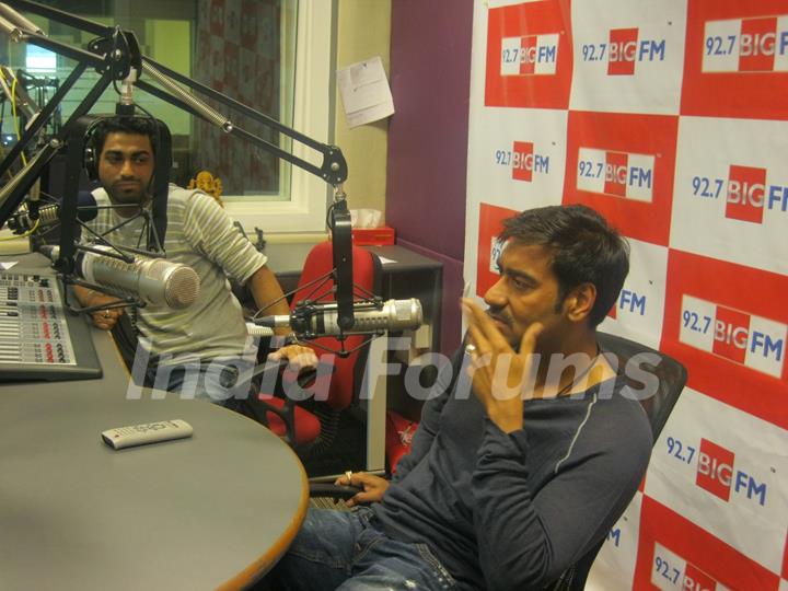 Ajay Devgan visited BIG 92.7 FM studios to promote movie 'Singham'