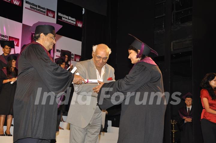 Yash Chopra at Subhash Ghai film school Whistling Woods 4th convocation ceremony at St Andrews