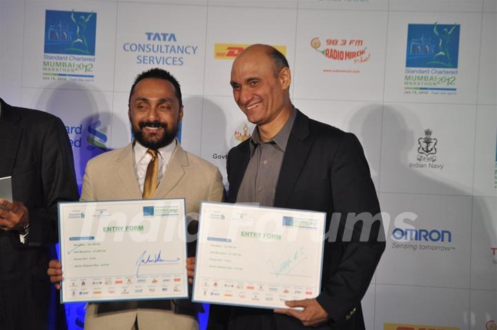 Rahul during the launched of registrations for Mumbai Marathon 2012 categories of 9th Edition at Trident Hotel