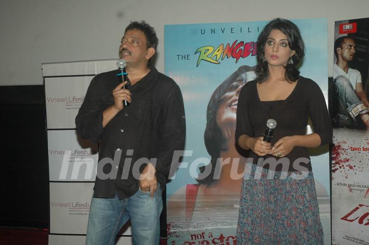 Mahie Gill and Ram Gopal Varma at Not a Love Story press meet, Cinemax