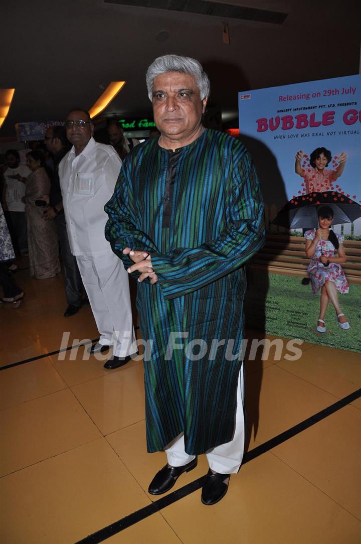 Javed Akhtar at premiere of movie 'Bubble Gum'