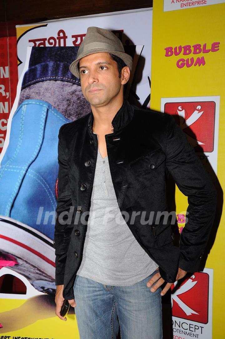 Farhan Akhtar at premiere of Buggle Gum at Cinemax