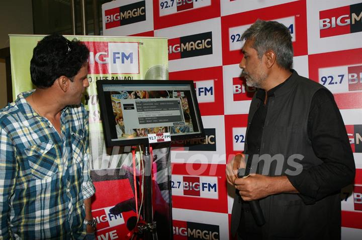 Prakash Jha and Manoj Bajpai at Aarakshan promotional event at Big FM