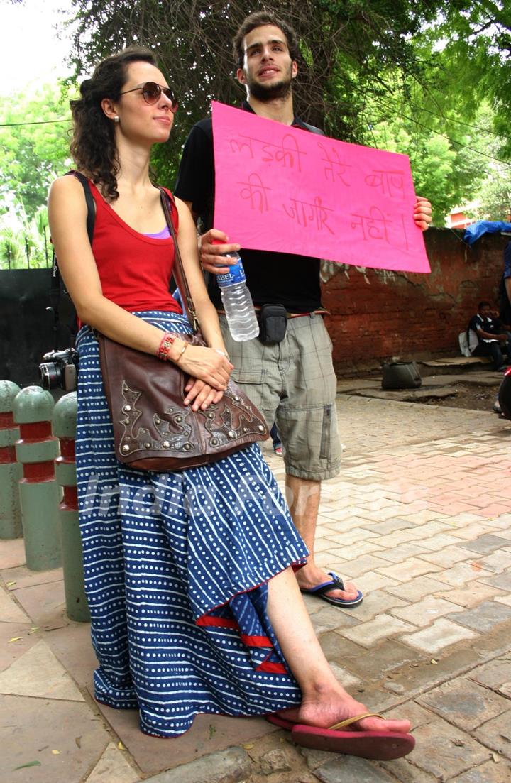 The Slutwalk Delhi 2011, at Janter Manter in New Delhi on Sunday. .