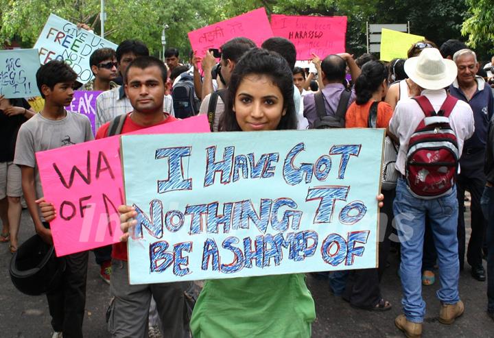 The Slutwalk Delhi 2011, at Janter Manter in New Delhi on Sunday. .