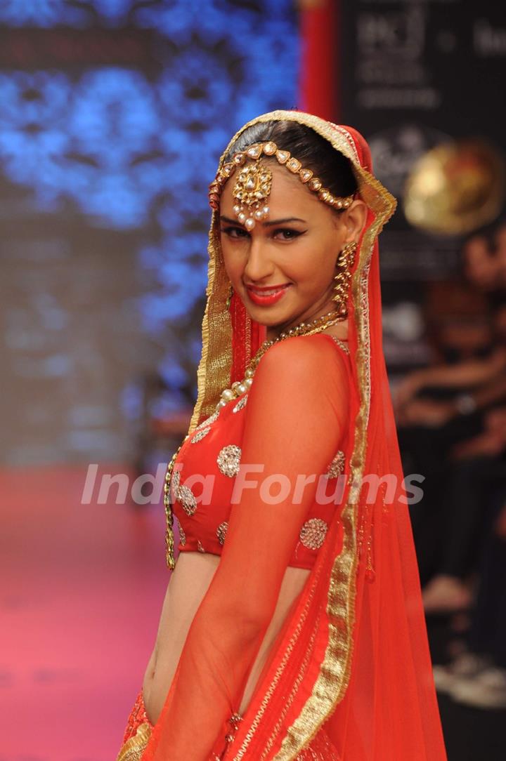 Model walks the ramp for C Krishniah Chetty & Sons at IIJW 2011