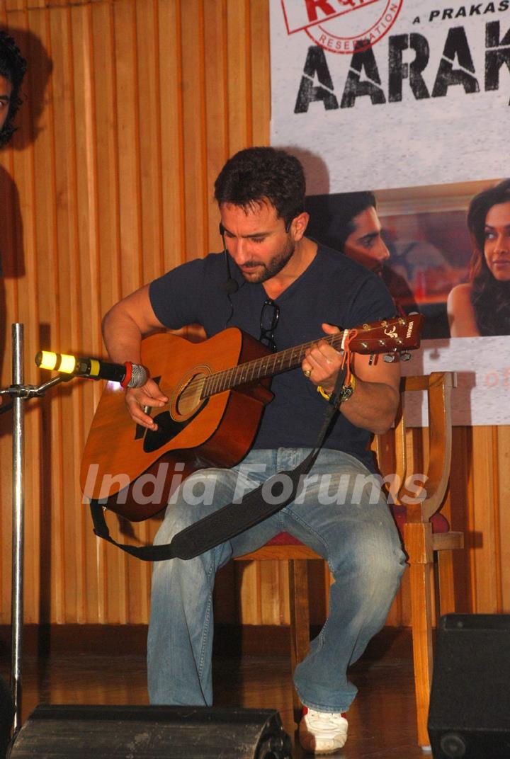 Saif Ali Khan at Aarakshan film promotions at Welingkar college. .