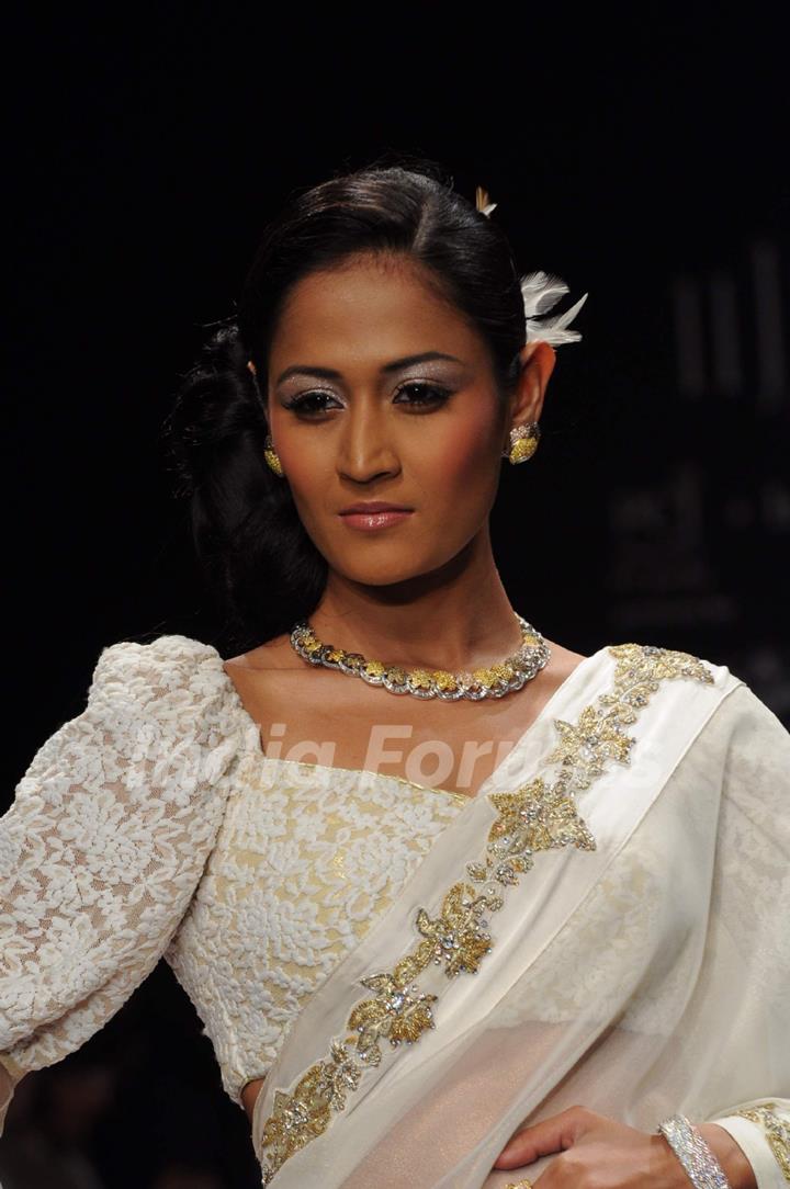 Models on the ramp for YS 18 collection at IIJW 2011 show day 3. .