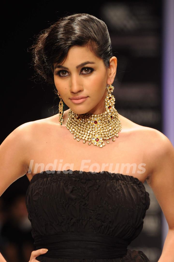 Models walk on the ramp for GIA India at IIJW 2011 show day 3. .