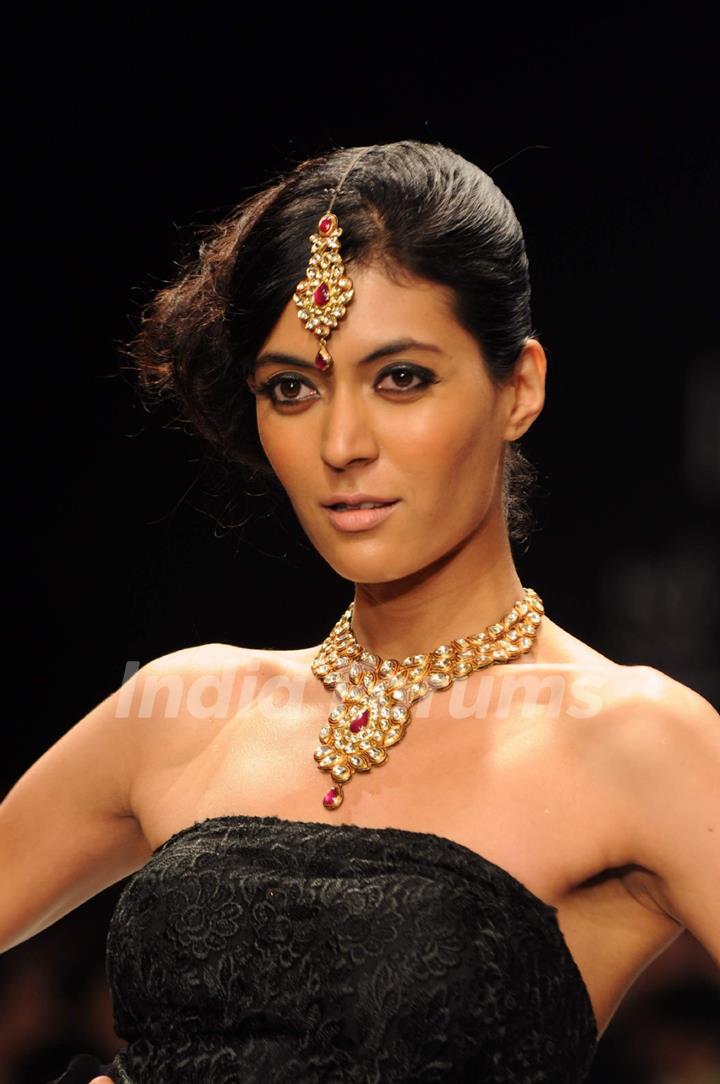 Models walk on the ramp for GIA India at IIJW 2011 show day 3. .