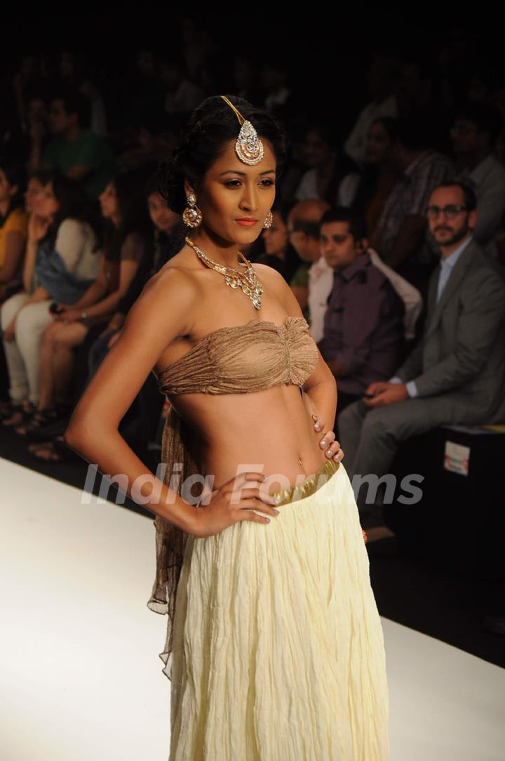 Models walk on the ramp for Dipti Amisha at IIJW 2011 show day 3. .