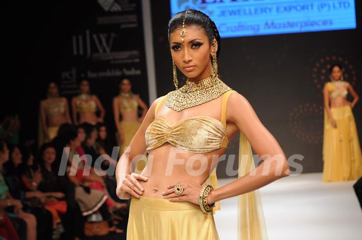 Models walks the ramp for Laxmi Jewellery Export at IIJW 2011 Day 4. .