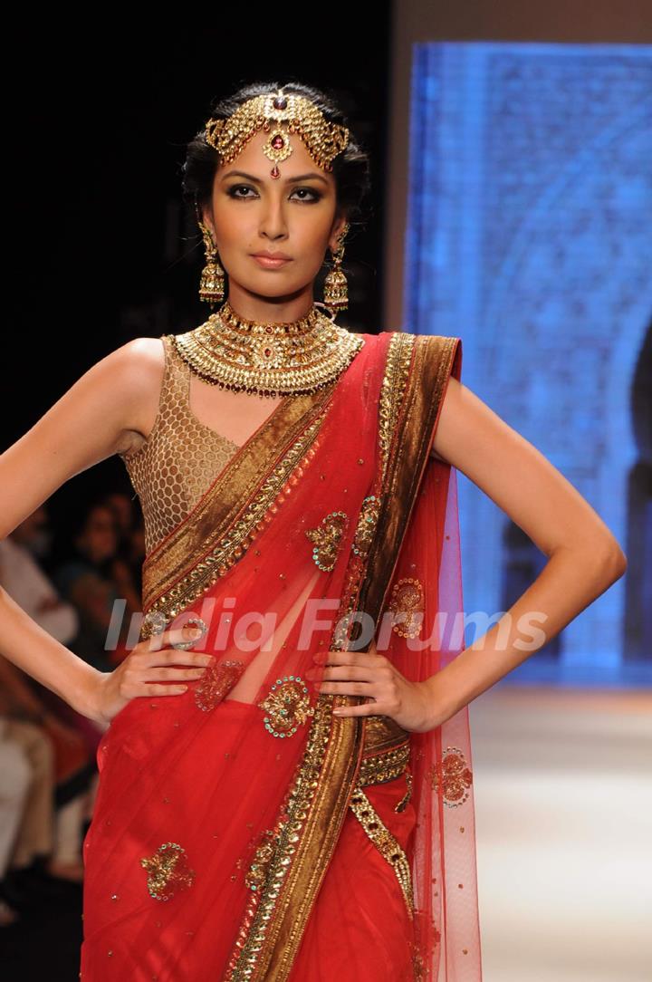 Models walks the ramp for Kashi at IIJW 2011 Day 4. .