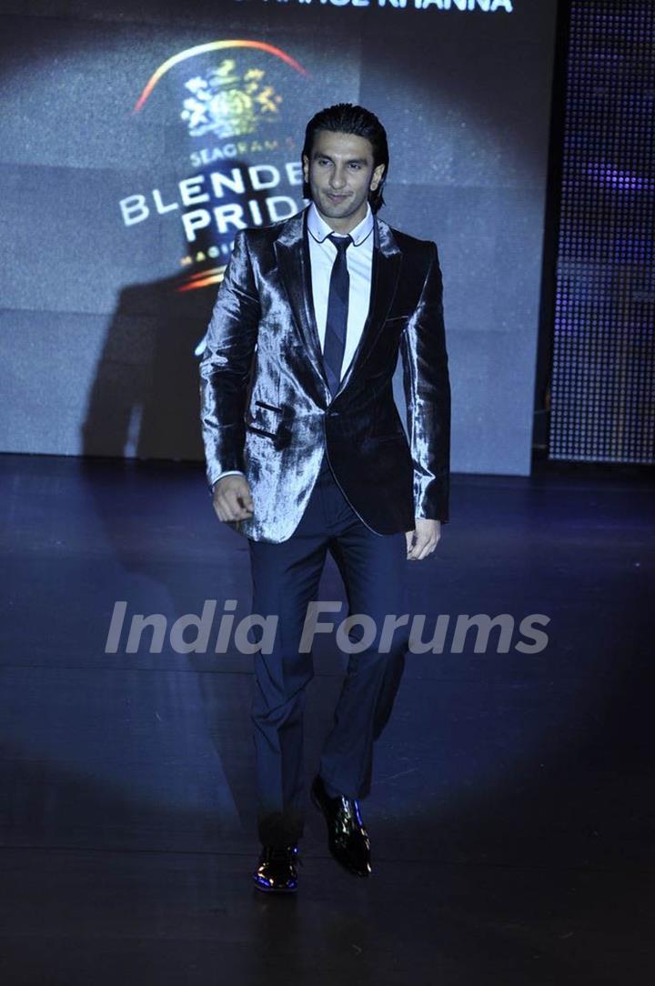 Ranveer Singh walks the ramp for designers Rohit Gandhi and Rahul Khanna's collections at Blenders Pride Fashion Tour day 2. .