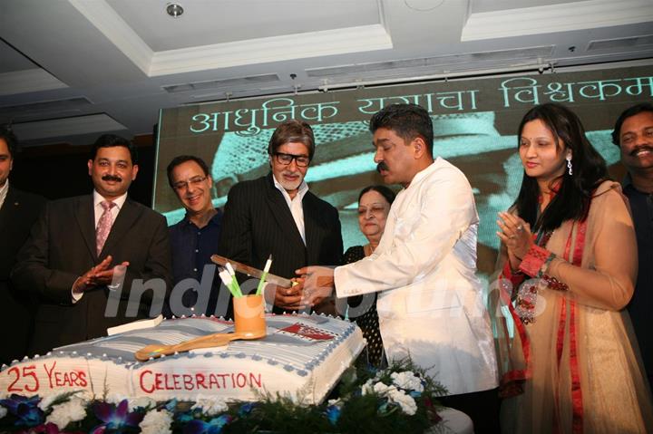 Megastar Amitabh Bachchan unveils Nitin Desai's book at his 25th year celebrations at JW Marriott in Mumbai