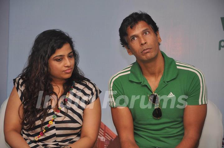 Milind Soman at Suzlon's new brand campaign for cleaner air at trident. .