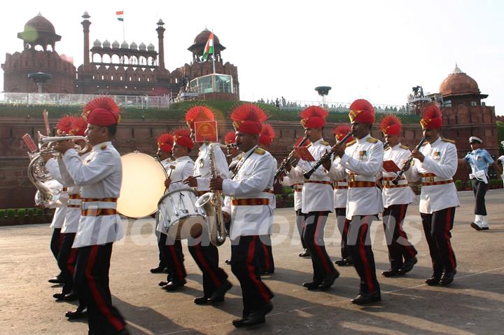 The Independence Day rehearsal at Red Fort in Delhi on Saturday, 13 August 2011. .