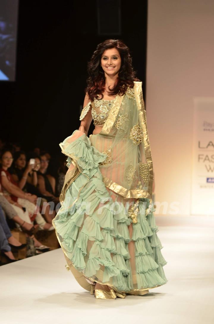 Model display the designer Payal Singhal's collection during the first day of Lakme fashion week winter/festive 2011, in Mumbai. .