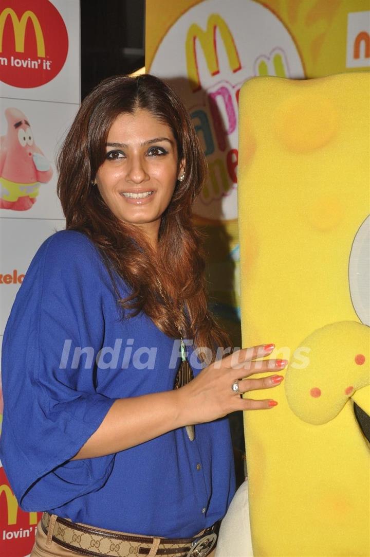 Raveena Tandon at the launches of Nickelodeon-McDonalds Happy Meal with toy SpongeBob SquarePants in Mumbai