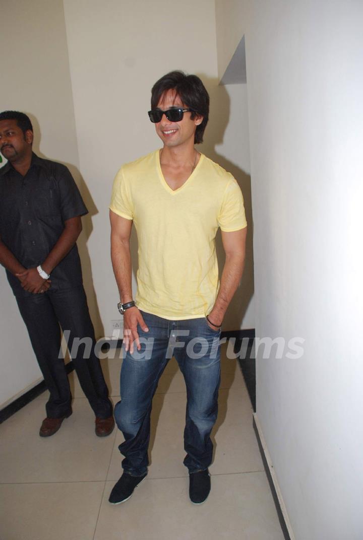 Shahid Kapoor at Radio Mirchi, Lower Parel. .