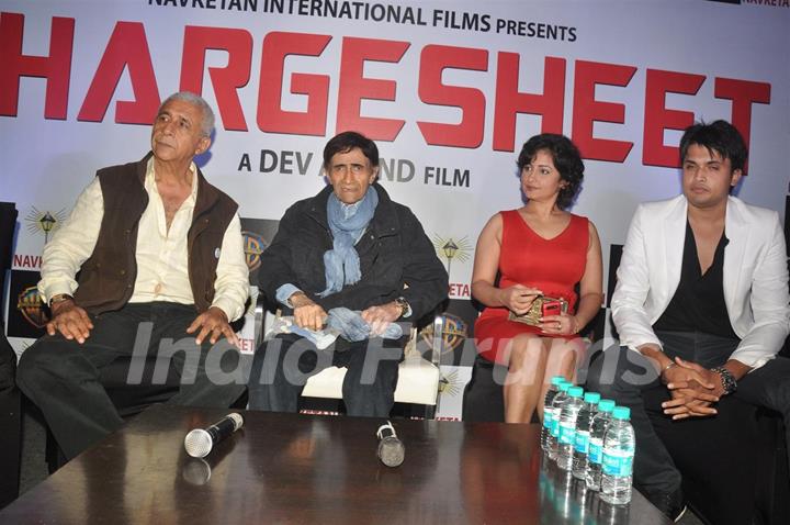 Dev Anand, Divya and Naseeruddin at Press conference and unveiling the promo of movie 'Chargesheet'