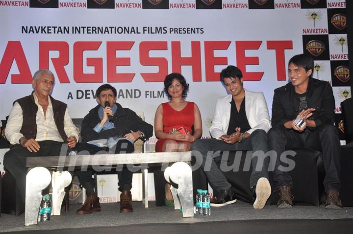 Dev Anand, Divya and Naseeruddin at Press conference and unveiling the promo of movie 'Chargesheet'