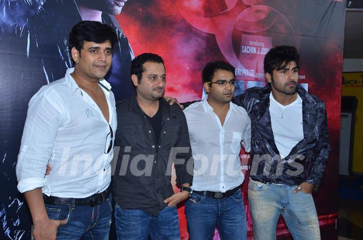 Ravi Kissen and Arya Babbar at First theatrical look of film 'Aazaan' at PVR, Juhu