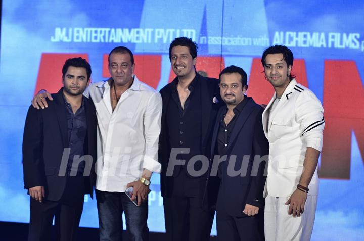 Sanjay Dutt launches the music of film Aazaan with star cast of film at Sahara Star