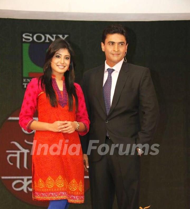 Kritika Kamra and Mohnish Behl at the launch of show 'Kuch Toh Log Kahenge' at JW Marriot