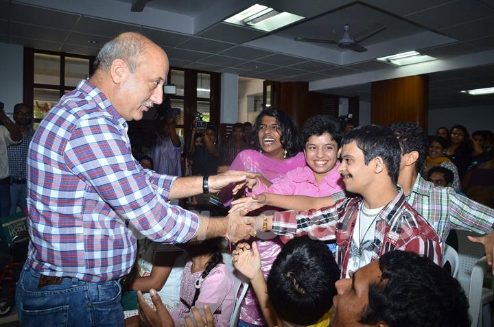 Anupam Kher at the screening of Havai Dada for kids of ADAPT at Spastics Society, Bandra