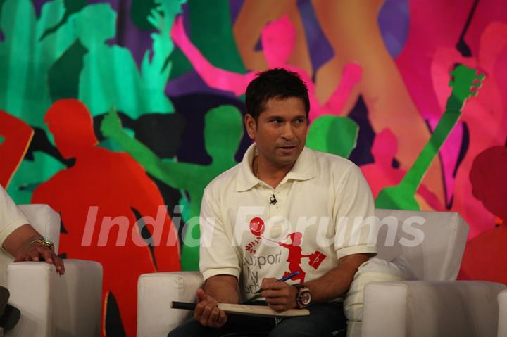 Sachin Tendulkar at Coca-Cola India and NDTV 'SUPPORT MY SCHOOL' campaign event at Yash Raj Studios