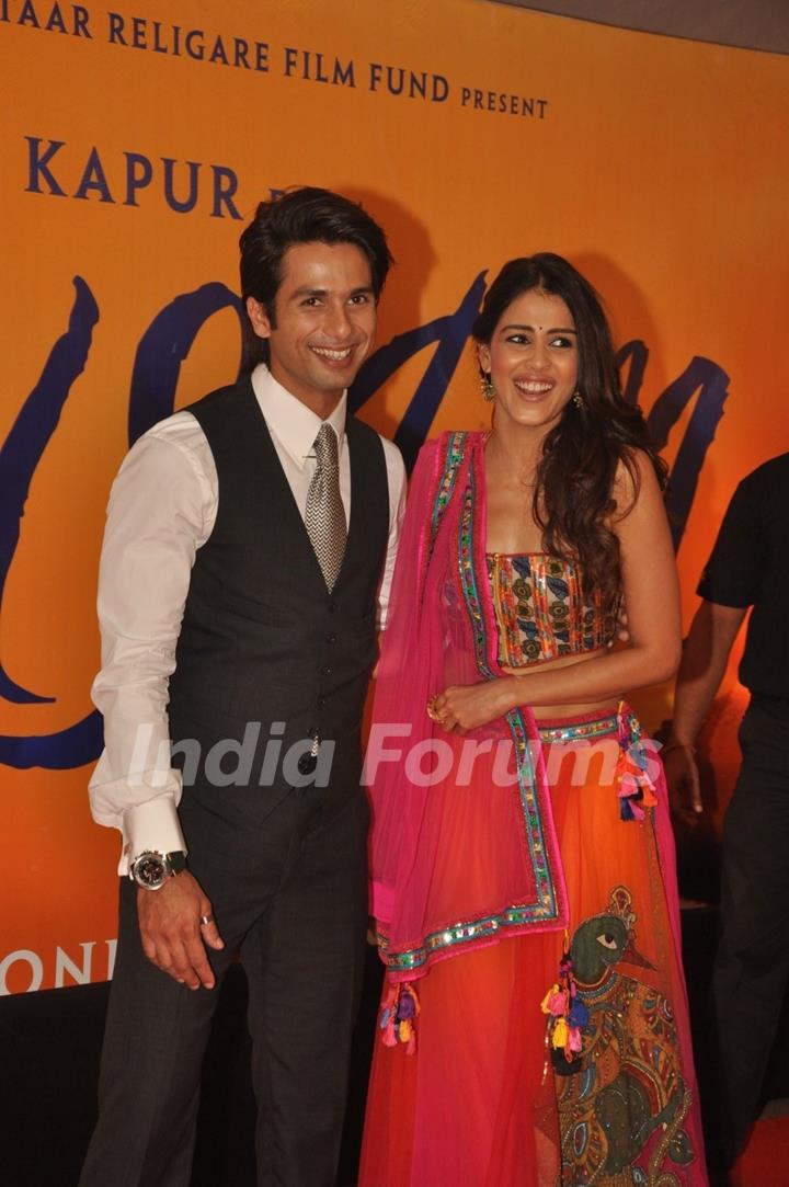 Shahid with Genelia D'Souza at Premiere of film 'Mausam' at Imax, Wadala in Mumbai