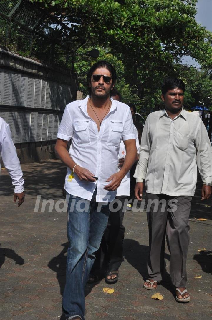 Chunky Pandey at Producer Surinder Kapoor funeral at Vile Parle in Mumbai