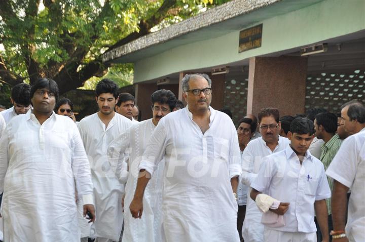 Boney Kapoor at Producer Surinder Kapoor funeral at Vile Parle in Mumbai