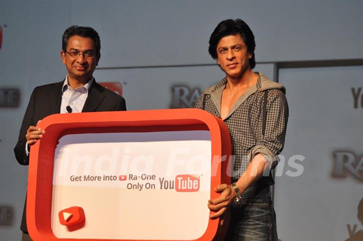 Shah Rukh Khan with Rajan Anandan launched custom built movie channel on YouTube for his upcoming film 'Ra.One'