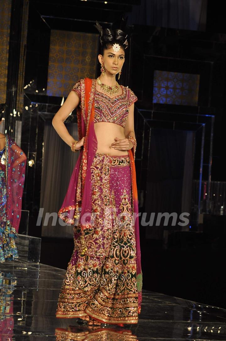 Model walks on the ramp for Neeta Lulla Show at India Bridal week 2011 Day 4 in Grand Hyatt, Mumbai