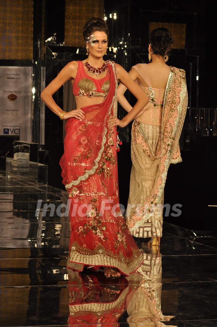 Model walks on the ramp for Shane & Falguni Peacock at Mumbai