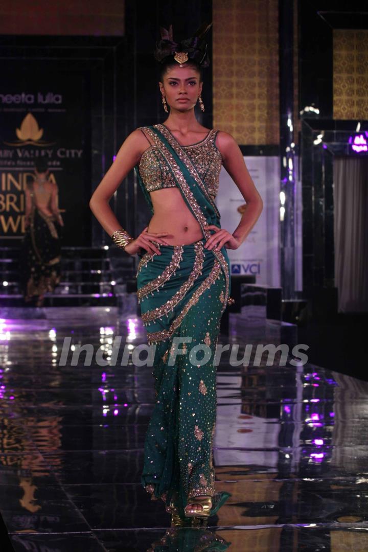 Model walks on the ramp for Neeta Lulla Show at India Bridal week 2011 Day 4 in Grand Hyatt, Mumbai