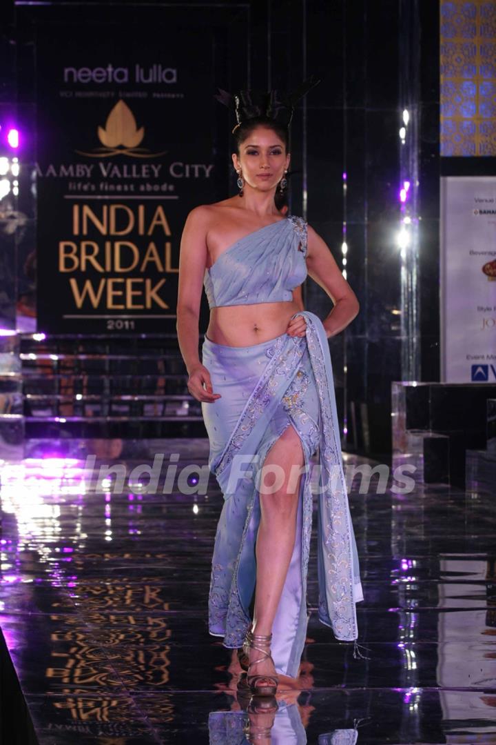 Model walks on the ramp for Neeta Lulla Show at India Bridal week 2011 Day 4 in Grand Hyatt, Mumbai