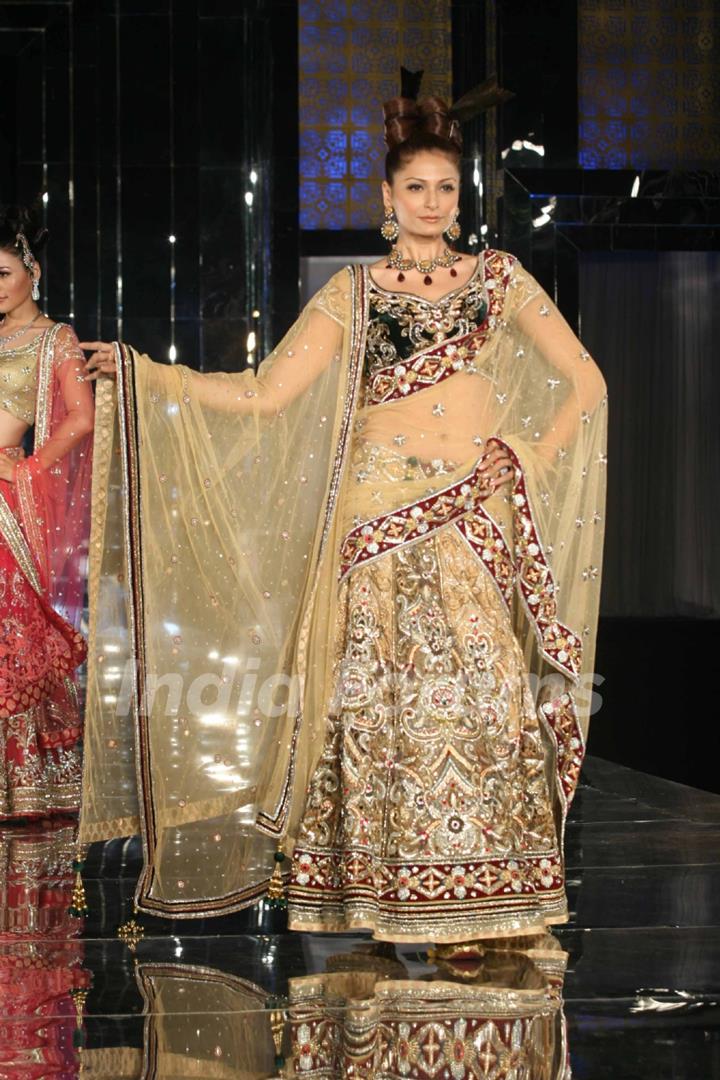 Model walks on the ramp for Neeta Lulla Show at India Bridal week 2011 Day 4 in Grand Hyatt, Mumbai