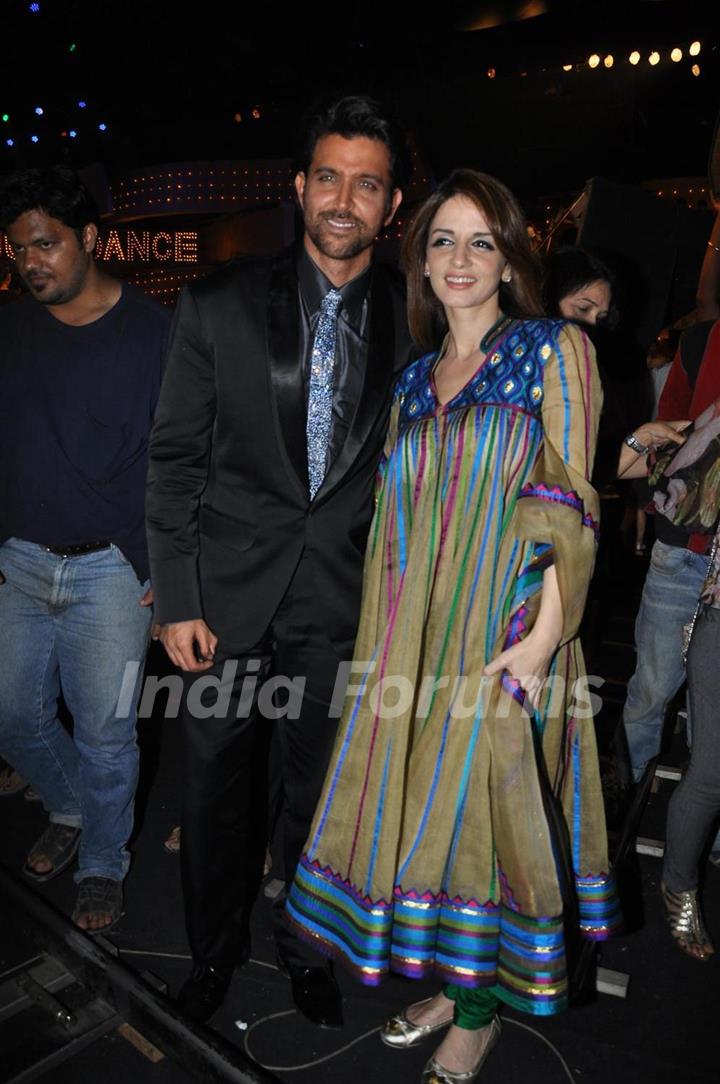 Sussanne K Roshan and Hrithik Roshan at the finale of Just Dance at Filmcity, Mumbai
