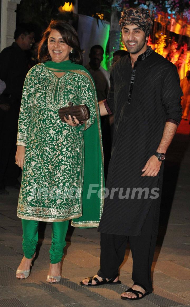 Neetu with son Ranbir grace Sanjay Dutt's Mata Ki Chowki in Bandra