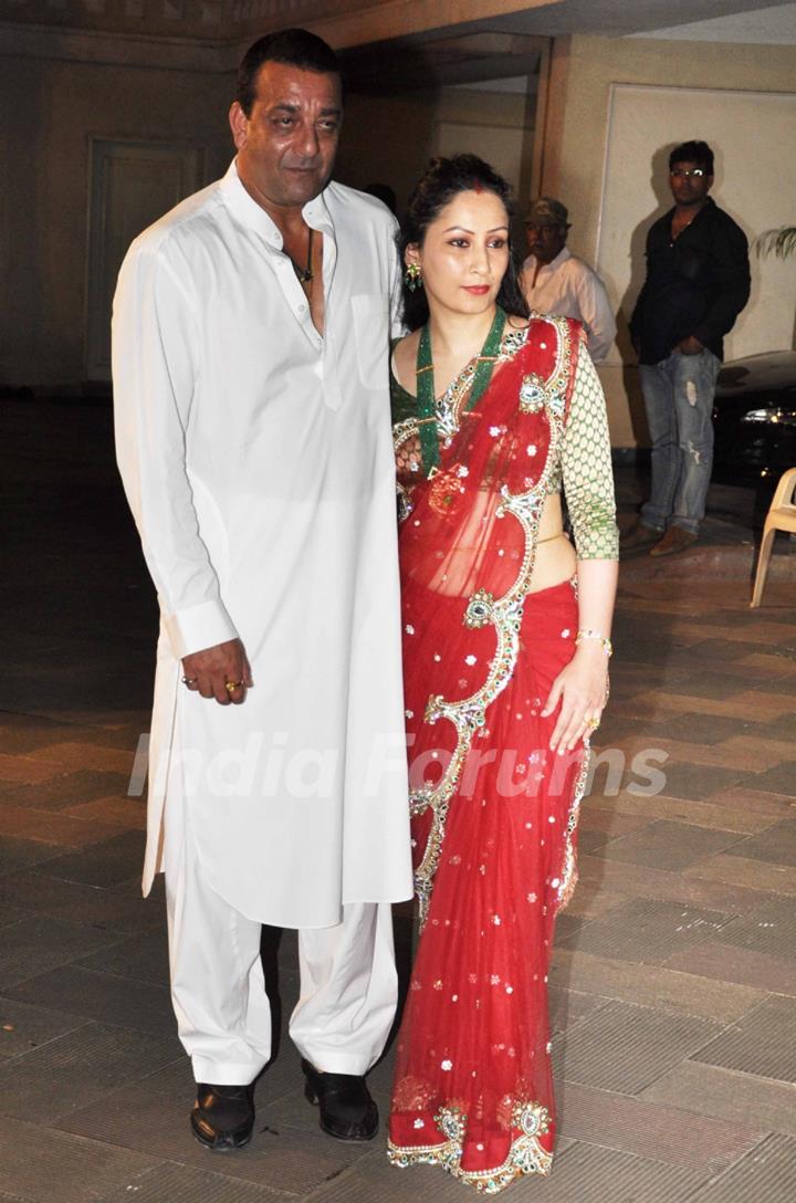 Sanjay Dutt with Manyata grace Mata Ki Chowki in Bandra