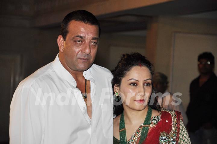 Sanjay Dutt with Manyata grace Mata Ki Chowki in Bandra