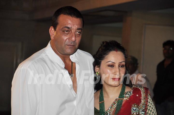 Sanjay Dutt with Manyata grace Mata Ki Chowki in Bandra