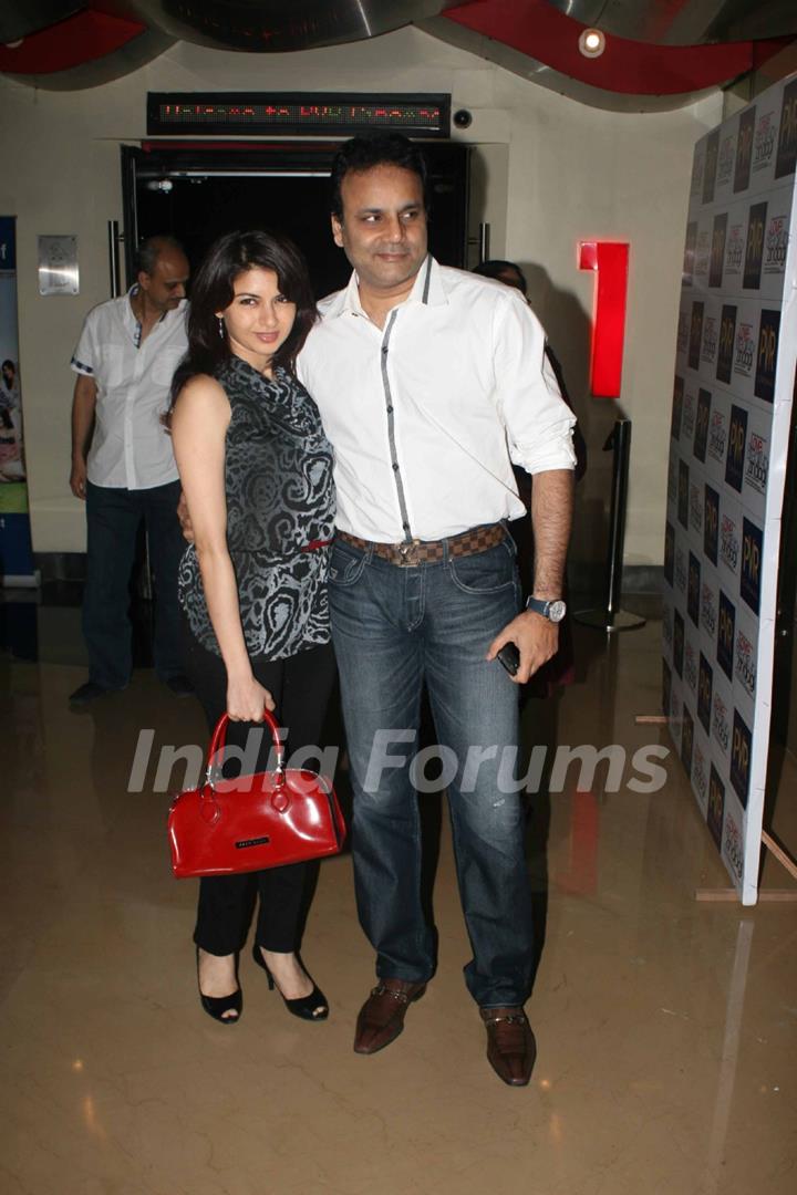 Bhagyashree with hubby at Premiere of movie 'Love Breakups Zindagi' at PVR