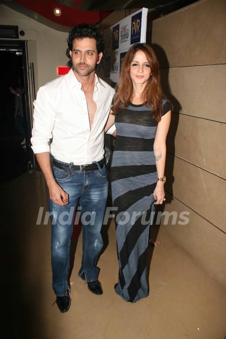 Hrithik and Sussanne K Roshan at Premiere of movie 'Love Breakups Zindagi' at PVR