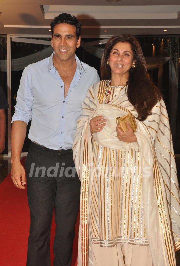 Akshay Kumar with Dimple Kapadia at Music launch of film 'Tell Me O Kkhuda' in Mumbai