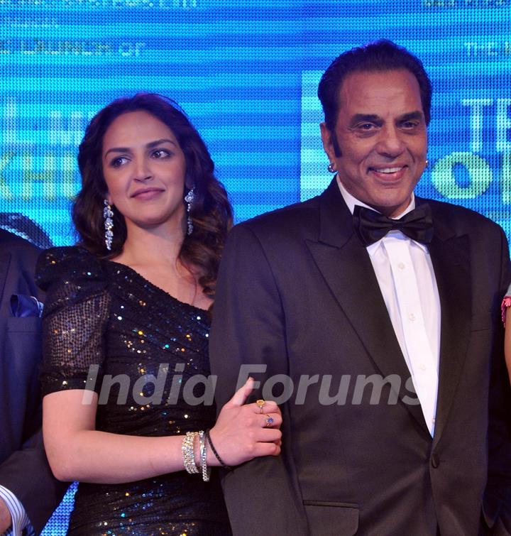 Dharmendra with Esha Deol at Music launch of film 'Tell Me O Kkhuda' in Mumbai